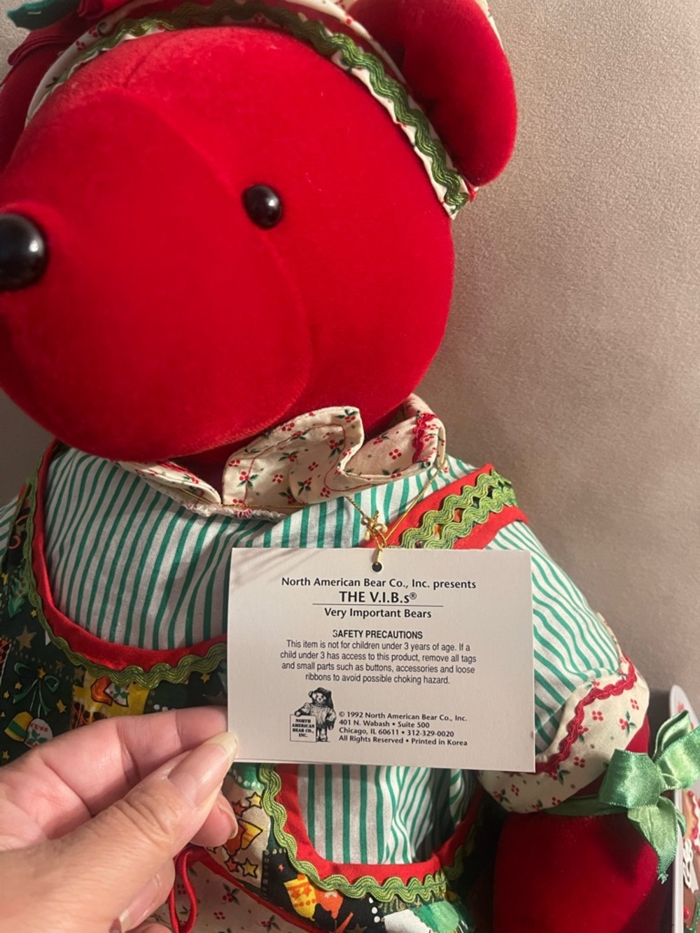 Vintage Mrs. Claws VIB Plush Bear 1992 Limited Edition Complete w Tags - Picture 7 of 9